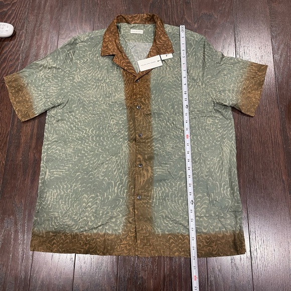 DRIES VAN NOTEN Carlton Boxy Brown Mint Cotton Shirt Men Size 54 NEW - Picture 5 of 10